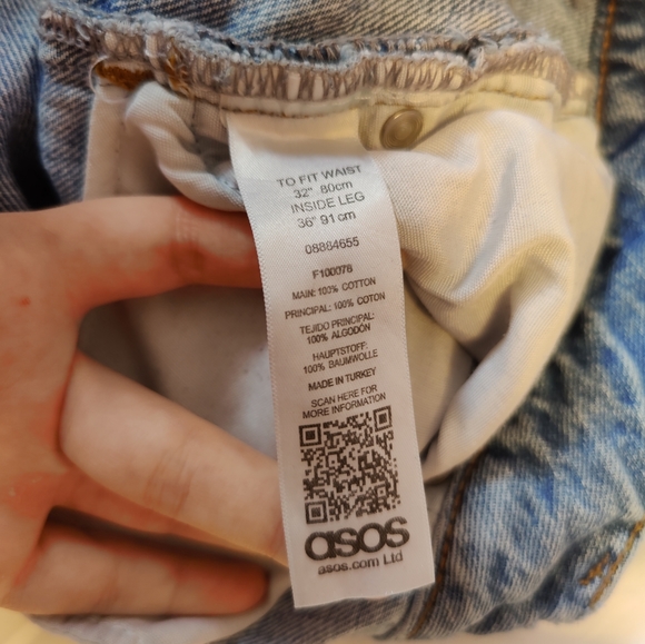 ASOS 32 Waist Straight Leg Jeans Denim Blue Long - Picture 3 of 3